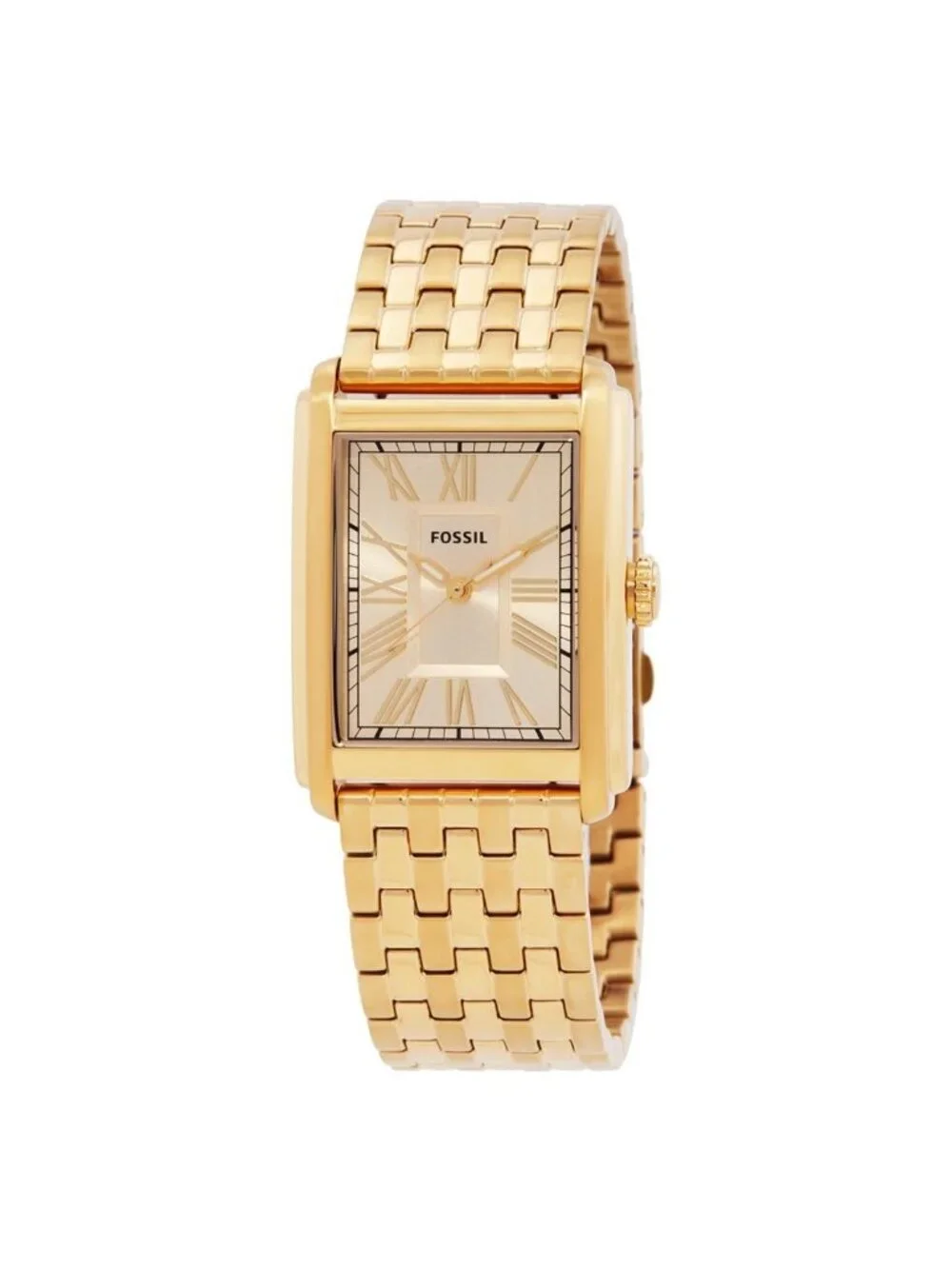 NWT Fossil Carraway Quartz Gold Dial Watch